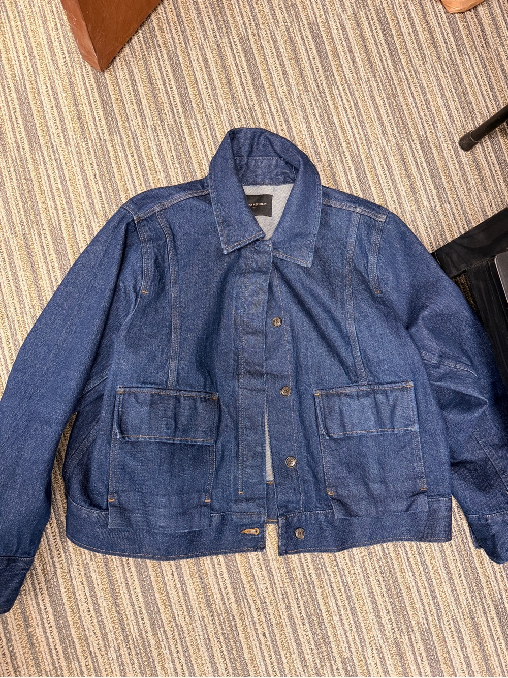 Banana Republic Factory Indigo Blue Denim Jacket with Patch Pockets